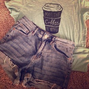 High waisted shorty shorts